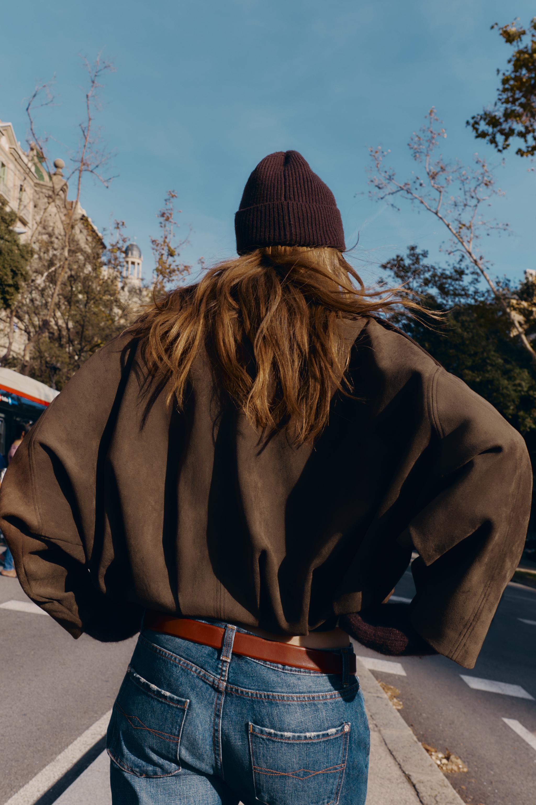 SUEDE EFFECT BOMBER JACKET